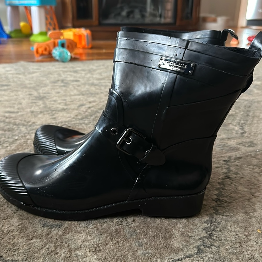 Black Coach Rain Boots